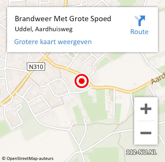 Locatie op kaart van de 112 melding: Brandweer Met Grote Spoed Naar Uddel, Aardhuisweg op 23 maart 2022 11:23