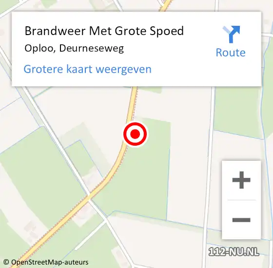 Locatie op kaart van de 112 melding: Brandweer Met Grote Spoed Naar Oploo, Deurneseweg op 23 maart 2022 11:27