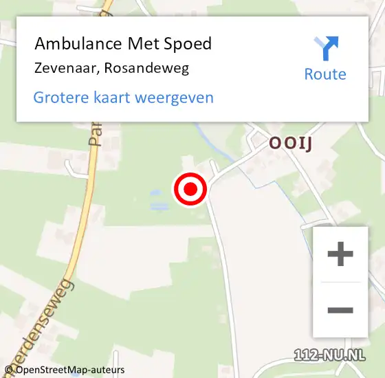 Locatie op kaart van de 112 melding: Ambulance Met Spoed Naar Zevenaar, Rosandeweg op 23 maart 2022 11:36