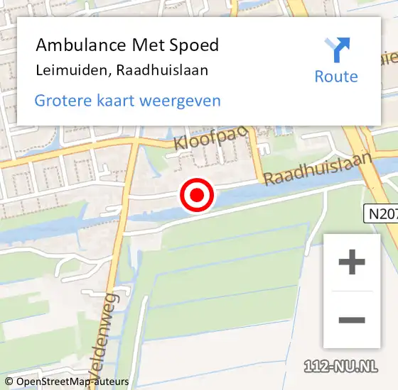 Locatie op kaart van de 112 melding: Ambulance Met Spoed Naar Leimuiden, Raadhuislaan op 23 maart 2022 11:48