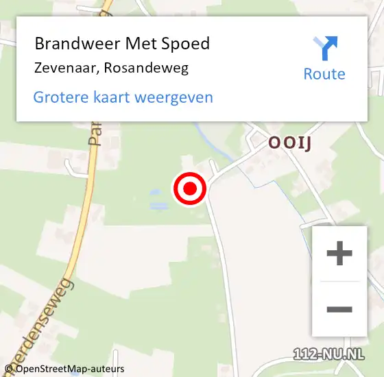 Locatie op kaart van de 112 melding: Brandweer Met Spoed Naar Zevenaar, Rosandeweg op 23 maart 2022 11:57