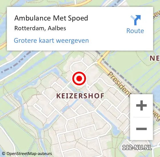 Locatie op kaart van de 112 melding: Ambulance Met Spoed Naar Rotterdam, Aalbes op 23 maart 2022 11:59