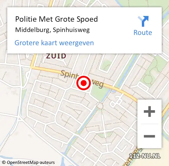 Locatie op kaart van de 112 melding: Politie Met Grote Spoed Naar Middelburg, Spinhuisweg op 23 maart 2022 12:56