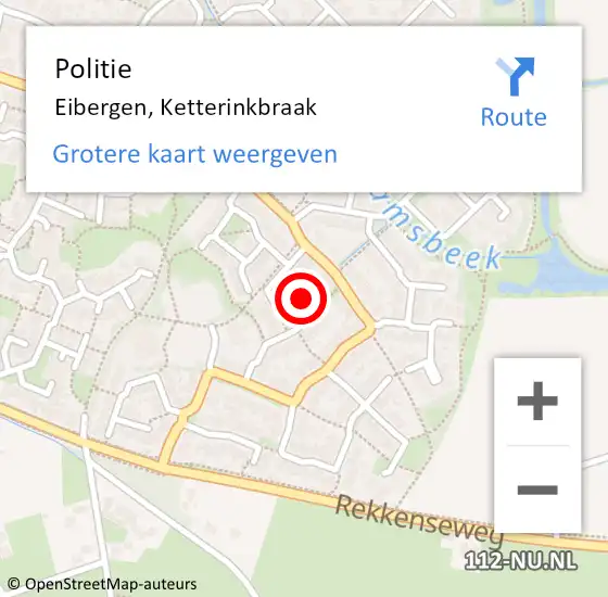 Locatie op kaart van de 112 melding: Politie Eibergen, Ketterinkbraak op 23 maart 2022 13:08