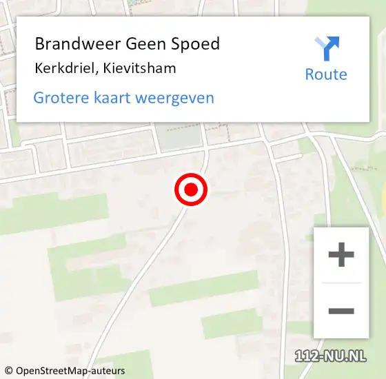 Locatie op kaart van de 112 melding: Brandweer Geen Spoed Naar Kerkdriel, Kievitsham op 23 maart 2022 13:09