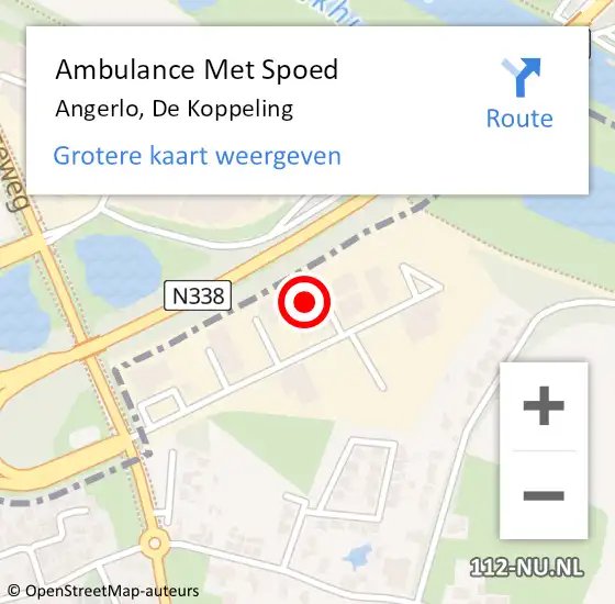 Locatie op kaart van de 112 melding: Ambulance Met Spoed Naar Angerlo, De Koppeling op 23 maart 2022 13:26