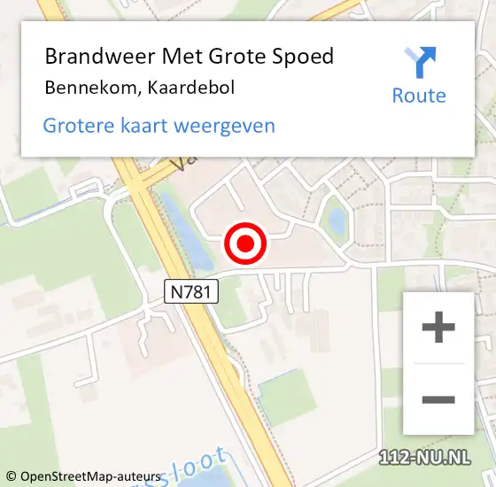 Locatie op kaart van de 112 melding: Brandweer Met Grote Spoed Naar Bennekom, Kaardebol op 23 maart 2022 13:41