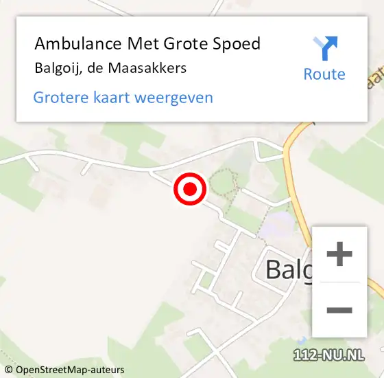 Locatie op kaart van de 112 melding: Ambulance Met Grote Spoed Naar Balgoij, de Maasakkers op 23 maart 2022 14:06