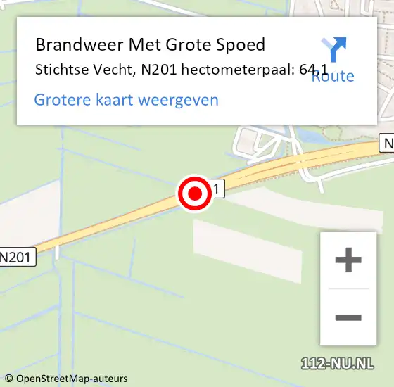 Locatie op kaart van de 112 melding: Brandweer Met Grote Spoed Naar Stichtse Vecht, N201 hectometerpaal: 64,1 op 23 maart 2022 14:33