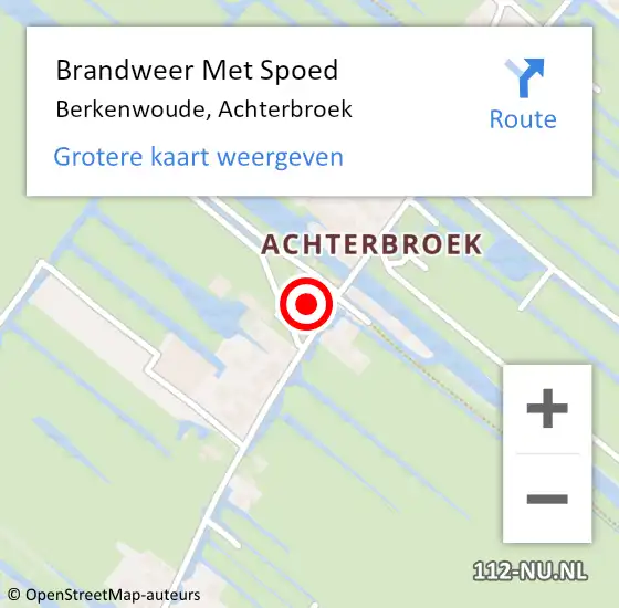 Locatie op kaart van de 112 melding: Brandweer Met Spoed Naar Berkenwoude, Achterbroek op 23 maart 2022 14:55