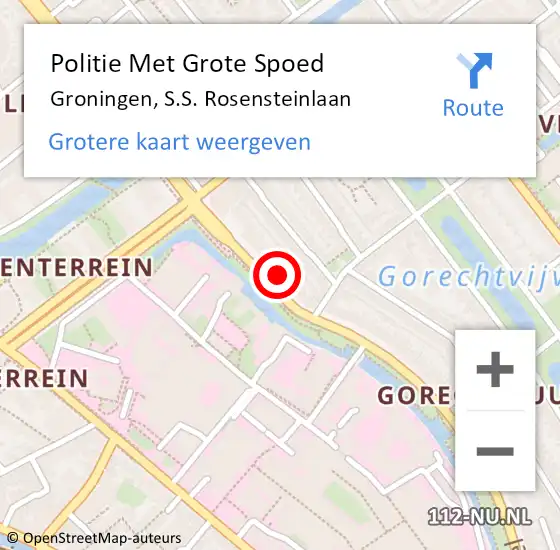 Locatie op kaart van de 112 melding: Politie Met Grote Spoed Naar Groningen, S.S. Rosensteinlaan op 23 maart 2022 15:01