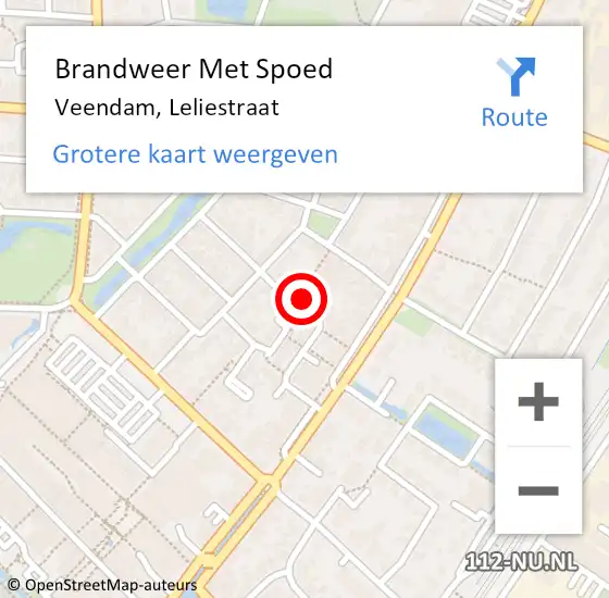 Locatie op kaart van de 112 melding: Brandweer Met Spoed Naar Veendam, Leliestraat op 23 maart 2022 15:21