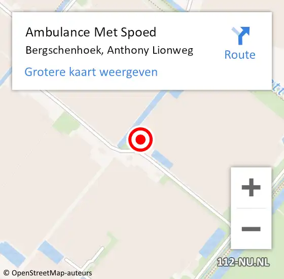 Locatie op kaart van de 112 melding: Ambulance Met Spoed Naar Bergschenhoek, Anthony Lionweg op 23 maart 2022 15:22