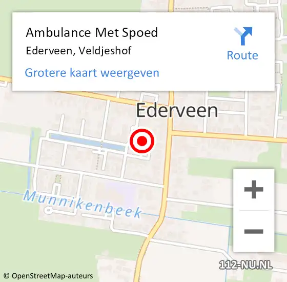 Locatie op kaart van de 112 melding: Ambulance Met Spoed Naar Ederveen, Veldjeshof op 23 maart 2022 15:30