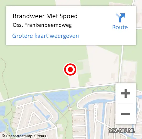 Locatie op kaart van de 112 melding: Brandweer Met Spoed Naar Oss, Frankenbeemdweg op 23 maart 2022 15:57