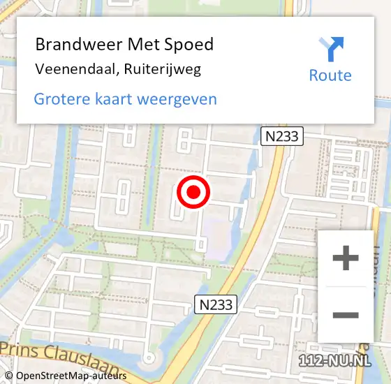Locatie op kaart van de 112 melding: Brandweer Met Spoed Naar Veenendaal, Ruiterijweg op 23 maart 2022 15:58