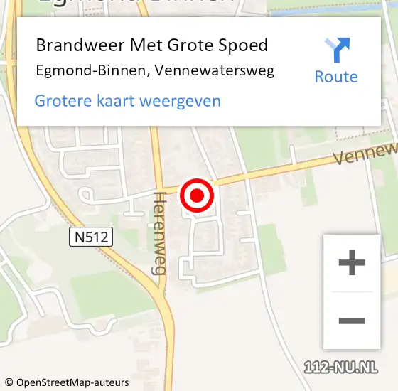 Locatie op kaart van de 112 melding: Brandweer Met Grote Spoed Naar Egmond-Binnen, Vennewatersweg op 23 maart 2022 16:06