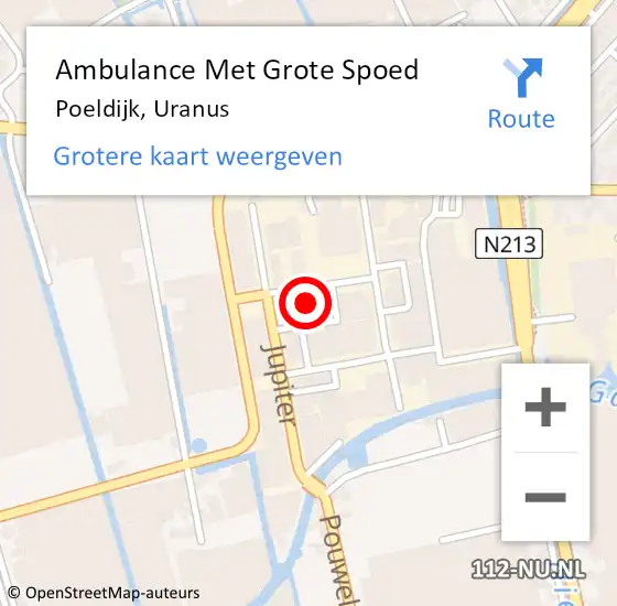 Locatie op kaart van de 112 melding: Ambulance Met Grote Spoed Naar Poeldijk, Uranus op 23 maart 2022 16:24