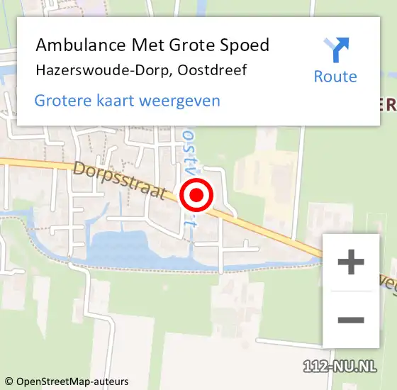 Locatie op kaart van de 112 melding: Ambulance Met Grote Spoed Naar Hazerswoude-Dorp, Oostdreef op 23 maart 2022 16:31