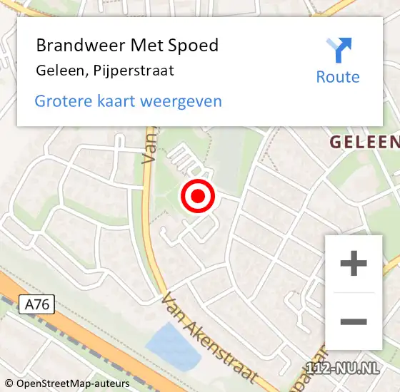 Locatie op kaart van de 112 melding: Brandweer Met Spoed Naar Geleen, Pijperstraat op 23 maart 2022 16:52