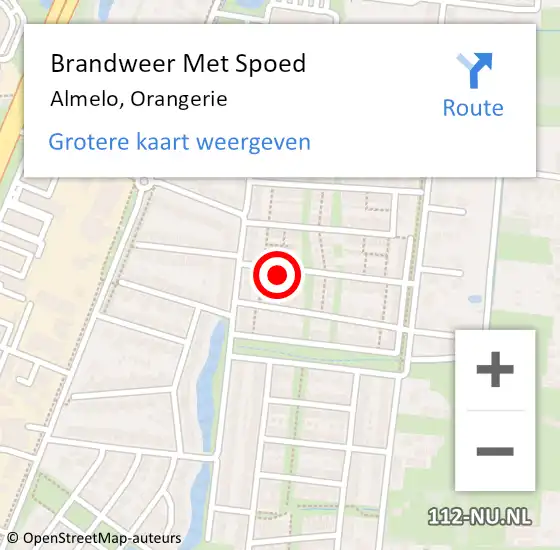 Locatie op kaart van de 112 melding: Brandweer Met Spoed Naar Almelo, Orangerie op 11 juli 2014 22:35