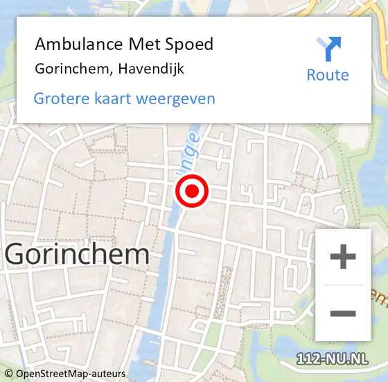 Locatie op kaart van de 112 melding: Ambulance Met Spoed Naar Gorinchem, Havendijk op 23 maart 2022 17:29