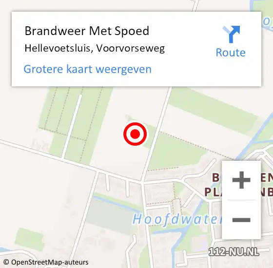 Locatie op kaart van de 112 melding: Brandweer Met Spoed Naar Hellevoetsluis, Voorvorseweg op 23 maart 2022 17:44