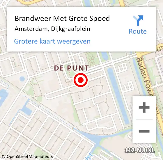 Locatie op kaart van de 112 melding: Brandweer Met Grote Spoed Naar Amsterdam, Dijkgraafplein op 23 maart 2022 19:11
