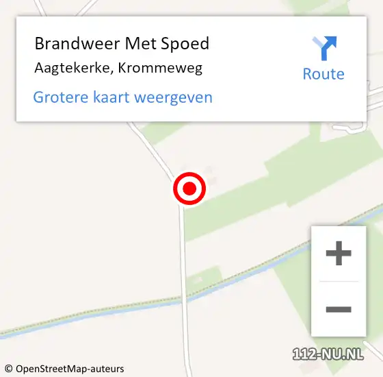Locatie op kaart van de 112 melding: Brandweer Met Spoed Naar Aagtekerke, Krommeweg op 23 maart 2022 19:20