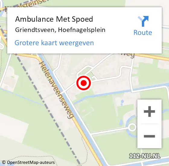 Locatie op kaart van de 112 melding: Ambulance Met Spoed Naar Griendtsveen, Hoefnagelsplein op 11 juli 2014 22:57