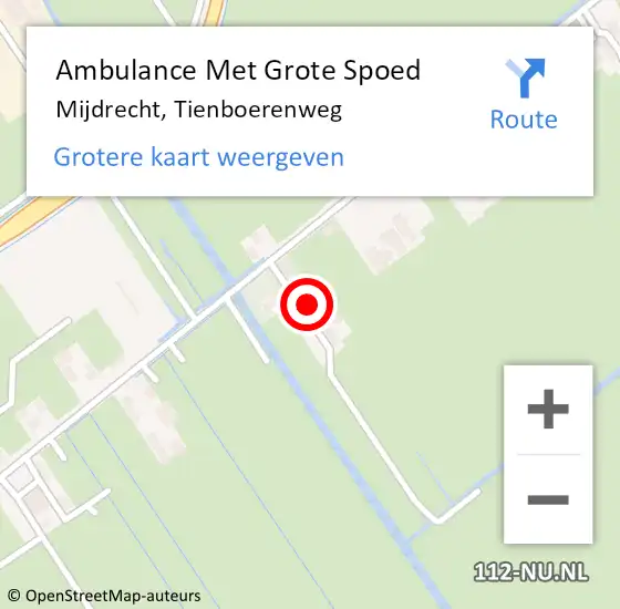 Locatie op kaart van de 112 melding: Ambulance Met Grote Spoed Naar Mijdrecht, Tienboerenweg op 23 maart 2022 21:07