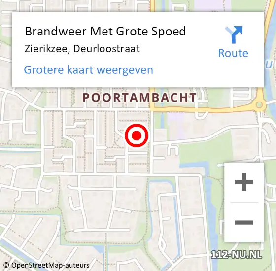 Locatie op kaart van de 112 melding: Brandweer Met Grote Spoed Naar Zierikzee, Deurloostraat op 23 maart 2022 21:17