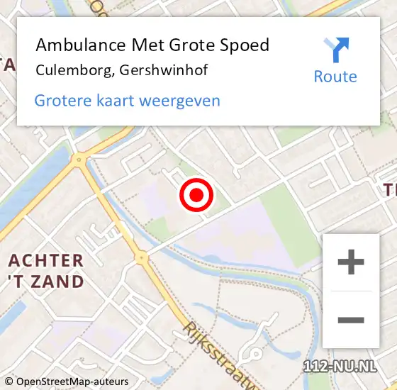 Locatie op kaart van de 112 melding: Ambulance Met Grote Spoed Naar Culemborg, Gershwinhof op 23 maart 2022 21:34