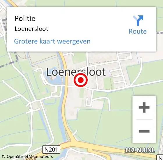 Locatie op kaart van de 112 melding: Politie Loenersloot op 23 maart 2022 22:05