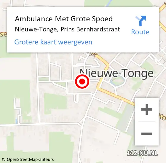 Locatie op kaart van de 112 melding: Ambulance Met Grote Spoed Naar Nieuwe-Tonge, Prins Bernhardstraat op 24 maart 2022 00:00