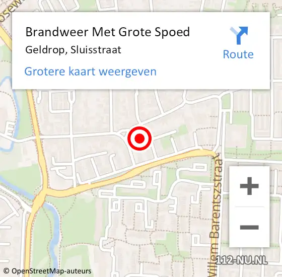 Locatie op kaart van de 112 melding: Brandweer Met Grote Spoed Naar Geldrop, Sluisstraat op 24 maart 2022 00:07