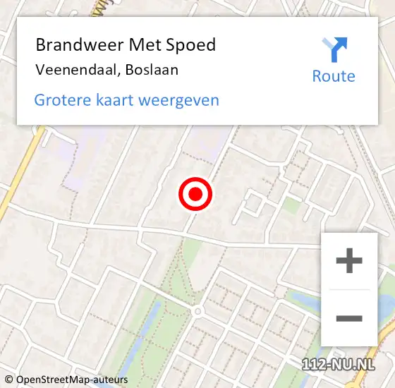 Locatie op kaart van de 112 melding: Brandweer Met Spoed Naar Veenendaal, Boslaan op 24 maart 2022 01:05