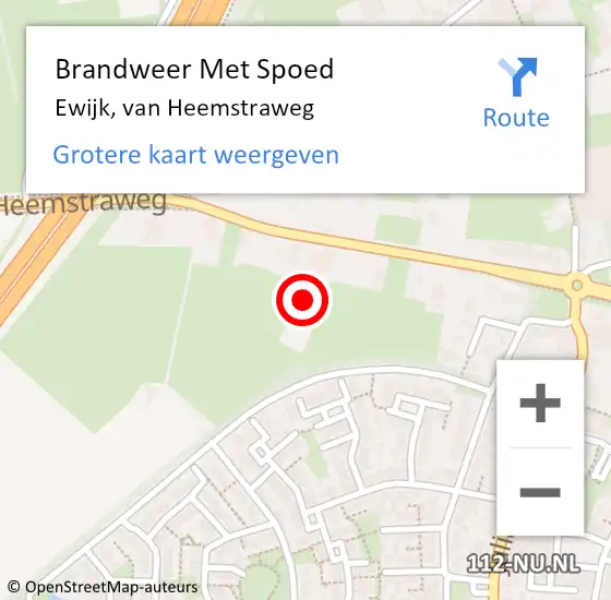 Locatie op kaart van de 112 melding: Brandweer Met Spoed Naar Ewijk, van Heemstraweg op 24 maart 2022 01:59