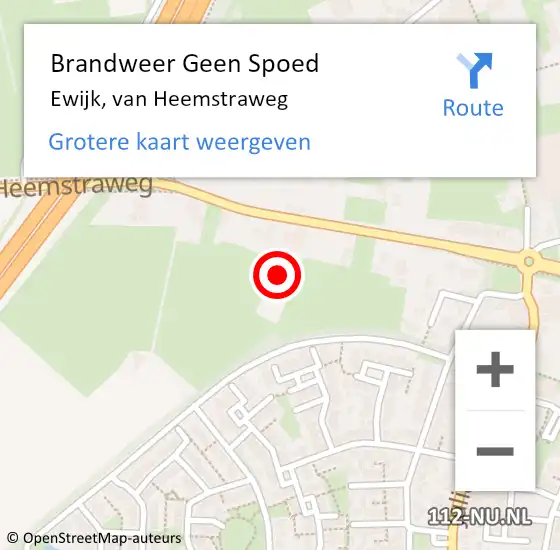 Locatie op kaart van de 112 melding: Brandweer Geen Spoed Naar Ewijk, van Heemstraweg op 24 maart 2022 02:28