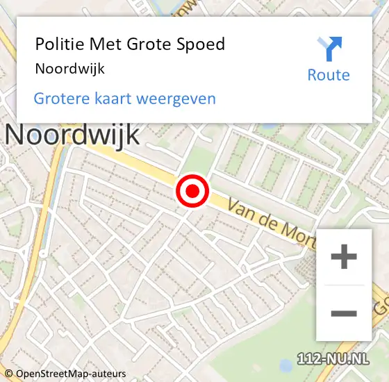 Locatie op kaart van de 112 melding: Politie Met Grote Spoed Naar Noordwijk op 24 maart 2022 06:13