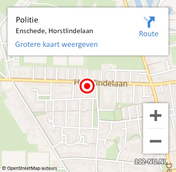 Locatie op kaart van de 112 melding: Politie Enschede, Horstlindelaan op 24 maart 2022 06:20