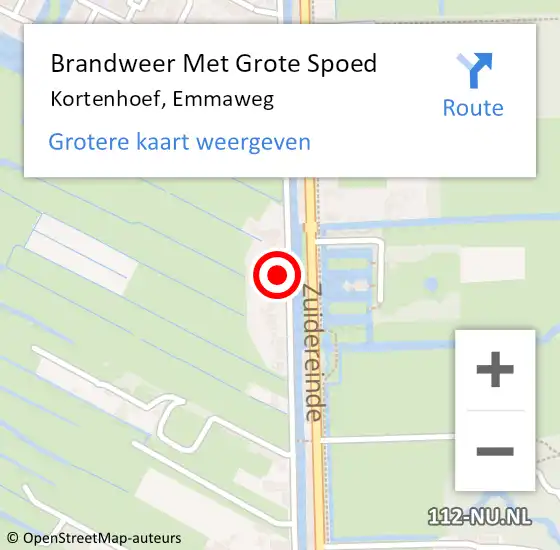 Locatie op kaart van de 112 melding: Brandweer Met Grote Spoed Naar Kortenhoef, Emmaweg op 24 maart 2022 07:05