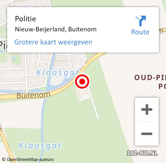 Locatie op kaart van de 112 melding: Politie Nieuw-Beijerland, Buitenom op 24 maart 2022 07:10