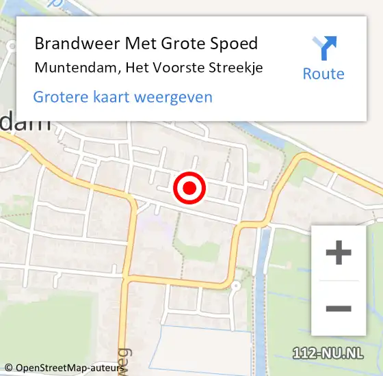 Locatie op kaart van de 112 melding: Brandweer Met Grote Spoed Naar Muntendam, Het Voorste Streekje op 24 maart 2022 08:15