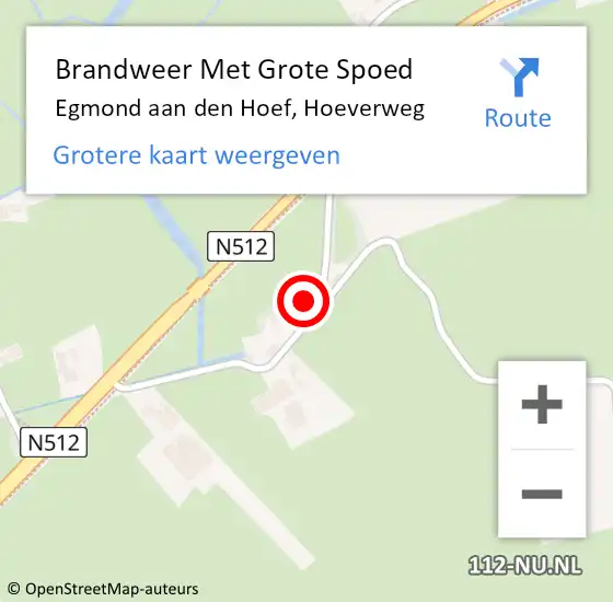 Locatie op kaart van de 112 melding: Brandweer Met Grote Spoed Naar Egmond aan den Hoef, Hoeverweg op 24 maart 2022 08:24