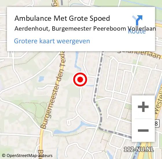 Locatie op kaart van de 112 melding: Ambulance Met Grote Spoed Naar Aerdenhout, Burgemeester Peereboom Vollerlaan op 24 maart 2022 08:27