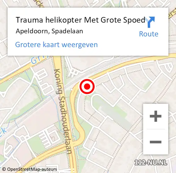 Locatie op kaart van de 112 melding: Trauma helikopter Met Grote Spoed Naar Apeldoorn, Spadelaan op 24 maart 2022 08:33