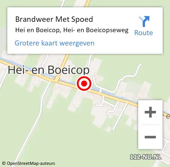 Locatie op kaart van de 112 melding: Brandweer Met Spoed Naar Hei en Boeicop, Hei- en Boeicopseweg op 24 maart 2022 08:59