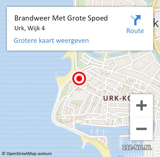 Locatie op kaart van de 112 melding: Brandweer Met Grote Spoed Naar Urk, Wijk 4 op 11 juli 2014 23:56