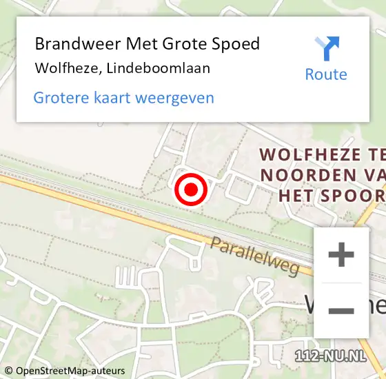 Locatie op kaart van de 112 melding: Brandweer Met Grote Spoed Naar Wolfheze, Lindeboomlaan op 24 maart 2022 09:19